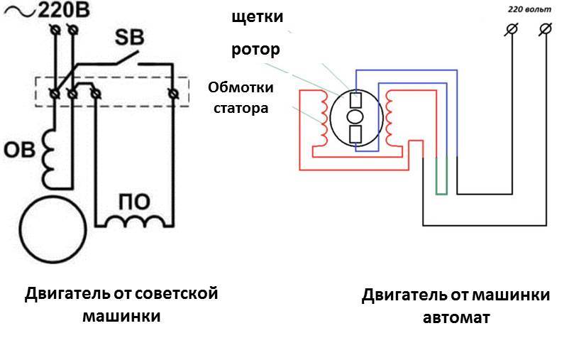 схема за свързване на двигателя