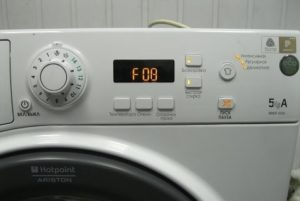 error f08 on the washing machine Hotpoint Ariston