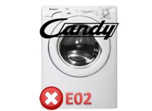 Klaida E02 „Candy“ skalbimo mašinoje