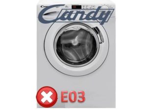 Error E03 in Kandy washing machines