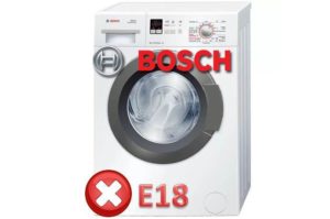 Klaida E18 „Bosch“ skalbimo mašinoje