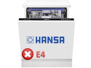 Erro E4 em uma máquina de lavar loiça Hansa