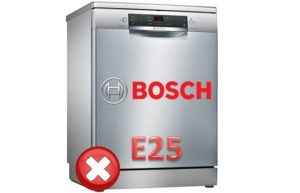Kļūda E25 Bosch trauku mazgājamajā mašīnā