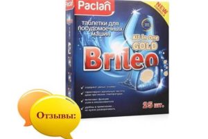 Recenzije tableta za perilicu posuđa Paclan Brileo