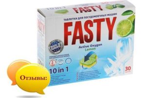Comentarios sobre la tableta Fasty para lavavajillas