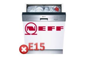 Pogreška E15 u perilici posuđa Neff