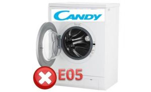 Klaida E05 „Candy“ skalbimo mašinoje