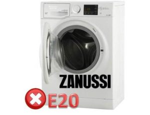 Klaida E20 skalbimo mašinoje „Zanussi“