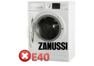 Código de error E40 en la lavadora Zanussi