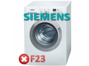 Error F23 sa isang washing machine ng Siemens