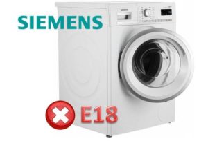 Error E18 en la lavadora Siemens