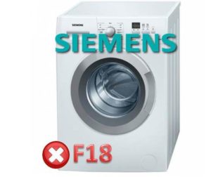 Error F18 sa isang washing machine ng Siemens