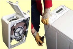 Desmontagem da máquina de lavar roupa de carregamento superior