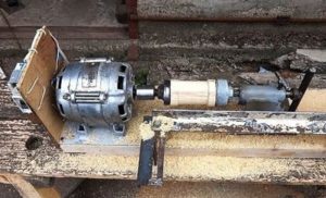 Wood lathe from the engine from the washing machine