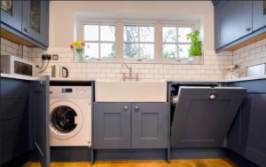 How to hide a washing machine in the kitchen?