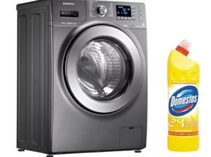 Is it possible to add Domestos to the washing machine