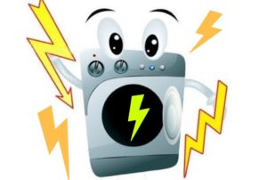 A tensão na carcaça da máquina de lavar roupa