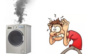 Fumaça da máquina de lavar roupa