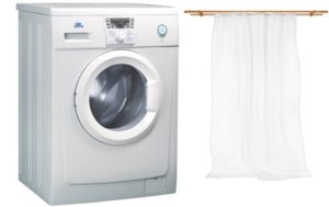 Lavando organza em uma máquina de lavar roupa
