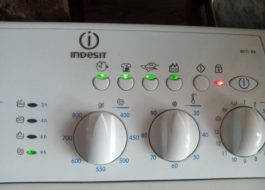 Error codes for the washing machine Indesit by flashing indicator