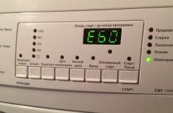 Error E60 in the Electrolux washing machine