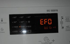 EFO kļūda veļas mašīnā Electrolux