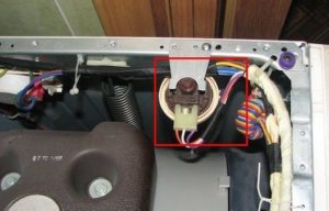 Where is the pressure switch in the LG washing machine?