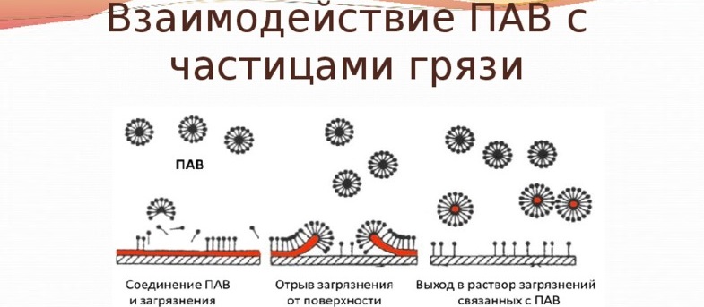 как прахообразните повърхностно активни вещества взаимодействат с мръсотия и вода