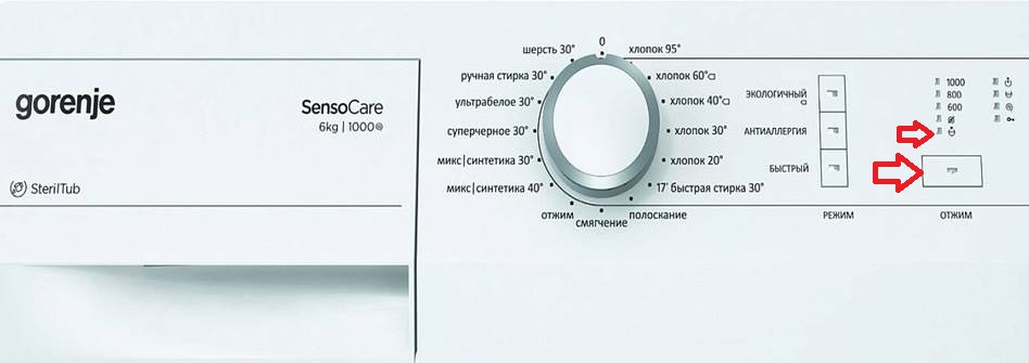 дренаж на машини Gorenje без дисплей